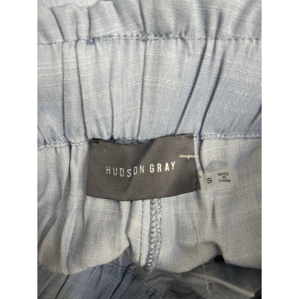 Hudson Gray Paperbag Waist Cargo Shorts Women’s Small Light Blue Chambray NWT - Picture 3 of 13